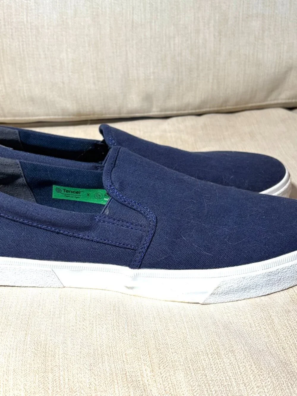 Timberland canvas shoes 10.5 navy slip on